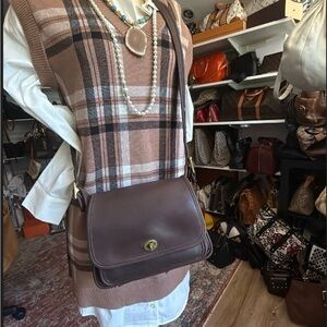 Coach Dark Brown Leather Shoulder Bag